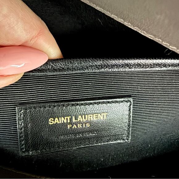 SAINT LAURENT Calfskin Crocodile Embossed Medium Moujik Top Handle Authentic - Picture 6 of 16